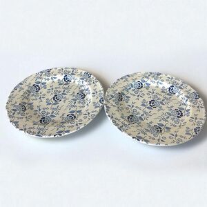 J G Meakin 10 1/8 Victoria Blue Dinner Plate Set of Two Ironstone Blue and White